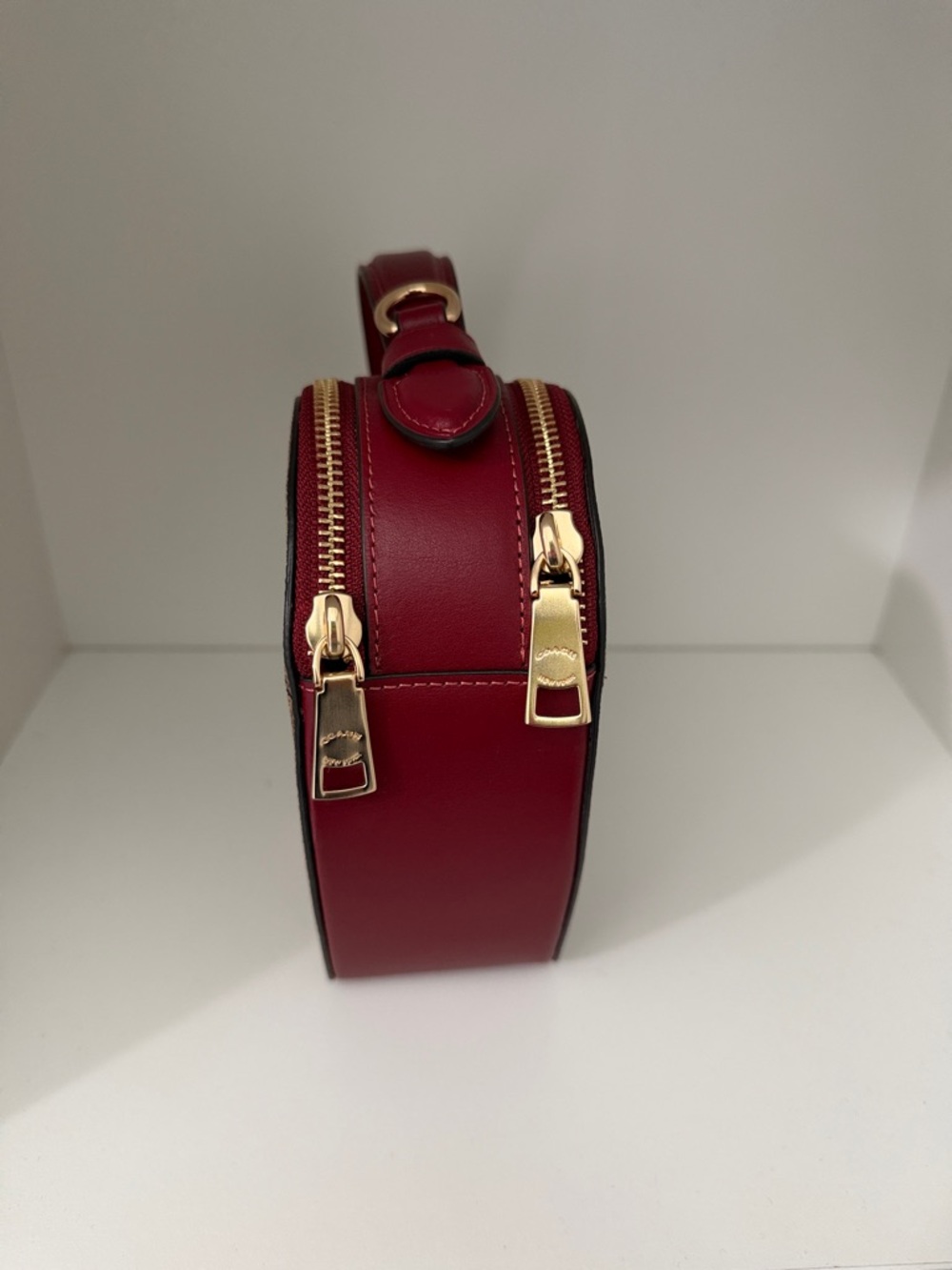 Coach Heart-Shaped Cherry Print Mini Bag in Brown, Pink & Burgundy - Picture 2 of 5